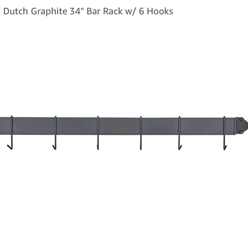 Classic 34" Bar-Style Wall-Mount Pot Rack - Picture 2 of 8